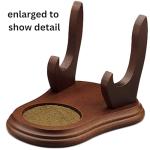 BANBERRY DESIGNS Tea Cup and Saucer Display Stand - Set of 4 Wood Holders for Collectible Teacup and Saucer Sets - Walnut Finish Single Cup/Saucer Display