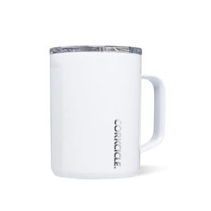 Corkcicle Classic Coffee Mug - Triple Insulated Stainless Steel for Travel - Shatter-Proof Lid - Keeps Drink Hot Over 3 Hours - Holiday Mug Gift - Great for Gifting Warmth - 16 oz - Gloss White