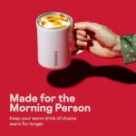 Corkcicle Classic Coffee Mug - Triple Insulated Stainless Steel for Travel - Shatter-Proof Lid - Keeps Drink Hot Over 3 Hours - Holiday Mug Gift - Great for Gifting Warmth - 16 oz - Gloss White