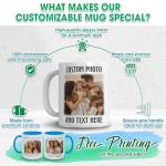 Personalized Coffee Mugs with Photo Text or Logo, Custom Mugs With Pictures And Message Multiple Colors 11oz 15oz, Customized Unique Gift Idea For Family, Pet Lovers, Couple, Friend, Company