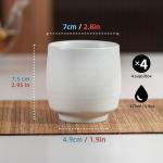 TEANAGOO Japanese Tea Cups, Chinese Tea Cup, 7.2Oz / 205 Ml, Ceramic Tea Cups for Adults, Ceramic Cups no Handles, Japanese Cups, Asian Matcha Cup, Ivory White, 4 Pcs/Box, H7