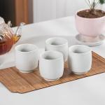 TEANAGOO Japanese Tea Cups, Chinese Tea Cup, 7.2Oz / 205 Ml, Ceramic Tea Cups for Adults, Ceramic Cups no Handles, Japanese Cups, Asian Matcha Cup, Ivory White, 4 Pcs/Box, H7