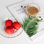 binsakao Glass Tea Cups and Saucers Set of 6 - Small Glass Coffee Mugs - Pumpkin Teacups for Espresso Cappuccino Latte Tea - Halloween Thanksgiving Decor Gift (5.4 OZ / 161 ML)