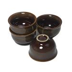 Mini Porcelain Cup Set of 4 Colourful Ceramic Tea Cup with Kiln Glaze Cups 2.5oz (Brown)