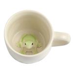 Ewaymado Frog Ceramic Mug Hidden 3D Animal Inside Cup,Handmade Animal Figurine Teacup,Christmas,Birthday,Mother's Day Gifts for Friends Family or Kids(Cream Frog)