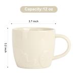 Ewaymado Frog Ceramic Mug Hidden 3D Animal Inside Cup,Handmade Animal Figurine Teacup,Christmas,Birthday,Mother's Day Gifts for Friends Family or Kids(Cream Frog)