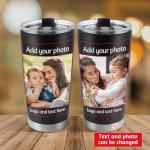 GifXify Personalized Coffee Tumbler with Picture & Text - Personalized Travel Coffee Mug - Custom 20oz Stainless Steel Tumbler Cup with Lid - Custom Cup Gift for Dad, Mom, Friends