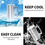 HDMY Stainless Steel Double Walled Mugs 20 oz Metal Coffee & Tea &Wine Cup Mug Insulated Cups with Handles Keep Drinks Cold or Hot Longer