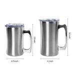 HDMY Stainless Steel Double Walled Mugs 20 oz Metal Coffee & Tea &Wine Cup Mug Insulated Cups with Handles Keep Drinks Cold or Hot Longer