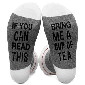 If You Can Read This Bring Me a Cup of Tea, Novelty Gift For Tea Lovers, Women Socks Size 5.5-11, Gifts for Families Friends on Birthday Thanksgiving Christmas Day - A69