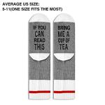 If You Can Read This Bring Me a Cup of Tea, Novelty Gift For Tea Lovers, Women Socks Size 5.5-11, Gifts for Families Friends on Birthday Thanksgiving Christmas Day - A69