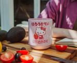 Hello Kitty Sanrio Sipping Strawberry Milk Asian-Style Ceramic Tea Cup | Traditional Japanese-Inspired Mug Without Handle | Holds 9 Ounces