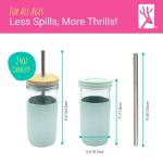 Elk and Friends 24oz Glass Mason Jar – Pack of 4 | Bamboo Straw Lids + Stainless Steel Straws | Smoothie + Iced Coffee + Bubble Tea Cups | Glass Cups with Lids and Straws | Dishwasher Safe