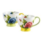 Porcelain Coffee Mugs 16 oz – Froral Tea Cups, Hand-Painted Coffee Cup Set of 2, Perfect for Coffee, Tea, Hot cocoa, Cappuccino, Gifts for Women, Mom, or Friends