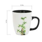 Asmwo Funny Ceramic Magic Heat Color Changing Coffee Mug with Bamboo Printing for Women Personalized White Green Tea Cup Large Mugs for Mom,Girl, Grandma and man 16 oz