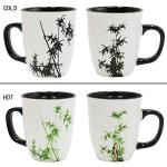 Asmwo Funny Ceramic Magic Heat Color Changing Coffee Mug with Bamboo Printing for Women Personalized White Green Tea Cup Large Mugs for Mom,Girl, Grandma and man 16 oz