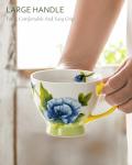Porcelain Coffee Mugs 16 oz – Froral Tea Cups, Hand-Painted Coffee Cup Set of 2, Perfect for Coffee, Tea, Hot cocoa, Cappuccino, Gifts for Women, Mom, or Friends