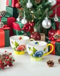 Porcelain Coffee Mugs 16 oz – Froral Tea Cups, Hand-Painted Coffee Cup Set of 2, Perfect for Coffee, Tea, Hot cocoa, Cappuccino, Gifts for Women, Mom, or Friends