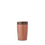 Owala SmoothSip Slider Insulated Stainless Steel Coffee Tumbler, Reusable Iced Coffee Cup, Hot Coffee Travel Mug, BPA Free 12 oz, Grey/Brown (Cozy Cocoa)