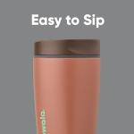 Owala SmoothSip Slider Insulated Stainless Steel Coffee Tumbler, Reusable Iced Coffee Cup, Hot Coffee Travel Mug, BPA Free 12 oz, Grey/Brown (Cozy Cocoa)