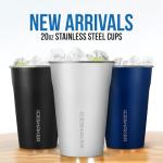Ice Shaker Insulated Stainless Steel Tumbler | 20 oz, Black | 24+ Hours Cold & 6+ Hours Hot | Removable Straw and Drink Spout | Odor-Free Tumbler Cup Water, Coffee, Tea, Smoothies, Cocktails