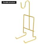 QWORK 6 Pack Gold Tea Cup and Saucer Display Stand Holder Rack for China Coffee Mugs Organizer – Teacup Easel for Kitchen, Dining Room, and Curio Cabinet Displays