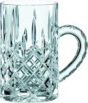 Nachtmann Noblesse 8.6oz Hot Beverage Glasses (Set of 2) - 4.3" Crystal Coffee Mugs for Tea, Cocoa - Diamond-Cut Drinkware Set - Dishwasher Safe, Durable & Stylish - Vintage Glass Collection