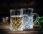 Nachtmann Noblesse 8.6oz Hot Beverage Glasses (Set of 2) - 4.3" Crystal Coffee Mugs for Tea, Cocoa - Diamond-Cut Drinkware Set - Dishwasher Safe, Durable & Stylish - Vintage Glass Collection