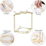 Tea Cups Holder,Gold Metal Coffee Cup Tea Cups Rack,Foldable Organizer for Coffee Cup Spoon and Saucers