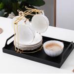 Tea Cups Holder,Gold Metal Coffee Cup Tea Cups Rack,Foldable Organizer for Coffee Cup Spoon and Saucers