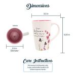 Pavilion Gift Company - Always Believe 17-ounce Cup, Floral Pattern Coffee Mug, Butterfly Coffee Cup, Spring Summer Kitchen Ideas, Inspirational Gifts Microwave & Dishwasher Safe, 1 Count, Cream