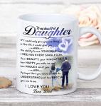 Gifts for Daughter From Dad - To My Daughter Canvas Coffee Mug - 11oz Novelty Ceramic Cup - Christmas, Xmas, Birthday, Wedding, Fathers Day, Graduation, Valentine's Day Gift ideas for daughters Women