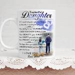 Gifts for Daughter From Dad - To My Daughter Canvas Coffee Mug - 11oz Novelty Ceramic Cup - Christmas, Xmas, Birthday, Wedding, Fathers Day, Graduation, Valentine's Day Gift ideas for daughters Women