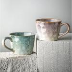 Coffee Mug 350ml/12oz Two-Piece Set, Retro Tea Cup Milk Cup, Suitable for Coffee, Latte, Tea, Dishwasher and Microwave Safe (2-Piece Set)