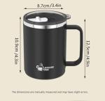 Reusable Coffee Mug, Insulated Stainless Steel Travel Cup with Vacuum Heat Insulation, BPA-Free, 16.9Ounces