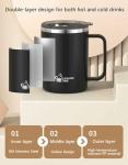Reusable Coffee Mug, Insulated Stainless Steel Travel Cup with Vacuum Heat Insulation, BPA-Free, 16.9Ounces