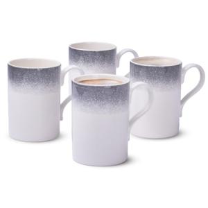 Portmeirion Potter's Mist Breakfast Mug (Set of 4) - 9oz White Ceramic Mugs with Grey Mist Pattern - Microwave, Dishwasher, Freezer Safe Earthenware Mugs for Tea & Coffee Lovers (Grey)