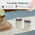 Portmeirion Potter's Mist Breakfast Mug (Set of 4) - 9oz White Ceramic Mugs with Grey Mist Pattern - Microwave, Dishwasher, Freezer Safe Earthenware Mugs for Tea & Coffee Lovers (Grey)