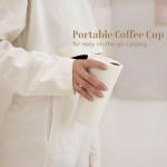 Unique Ceramic Coffee Cup, 18oz Handcraft Built-In-one Lid Coffee Tea Mug, Speckle white
