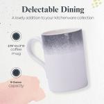 Portmeirion Potter's Mist Breakfast Mug (Set of 4) - 9oz White Ceramic Mugs with Grey Mist Pattern - Microwave, Dishwasher, Freezer Safe Earthenware Mugs for Tea & Coffee Lovers (Grey)