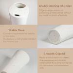 Unique Ceramic Coffee Cup, 18oz Handcraft Built-In-one Lid Coffee Tea Mug, Speckle white