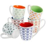 Frcctre 6 Pack Ceramic Coffee Mugs Set, 17 Ounce Large Porcelain Coffee Cups Tea Cups Drinking Cups for Coffees, Tea, Cocoa, Cappuccino, Dishwasher Safe