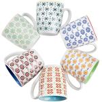 Frcctre 6 Pack Ceramic Coffee Mugs Set, 17 Ounce Large Porcelain Coffee Cups Tea Cups Drinking Cups for Coffees, Tea, Cocoa, Cappuccino, Dishwasher Safe