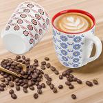 Frcctre 6 Pack Ceramic Coffee Mugs Set, 17 Ounce Large Porcelain Coffee Cups Tea Cups Drinking Cups for Coffees, Tea, Cocoa, Cappuccino, Dishwasher Safe
