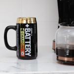 BigMouth Inc Super Charged Funny Coffee Mug, Battery Shaped Cup, Funny Gifts for Coffee Lovers, Large, 18 Ounces