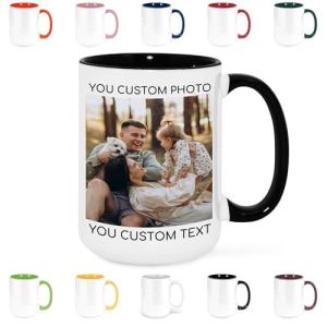 Custom Photo Mug Personalized Coffee Mugs with Photo Text Name Customized Cup Unique Gifts for Men Women Friend Family Wedding Christmas