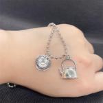 Coffee Cup Teapot Pendant Necklace Antiqued Silver Vintage Charm 3D Teacup Coffee Mug Small Long Sweater Chain Necklace for Women Men Coffee Lovers Birthday Christmas Party Holiday Fashion Jewelry Gifts (Silver)