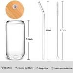 Bamboo-Lid Iced Coffee Glasses with Straws - 2 Pack