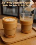 Cute Glass Iced Coffee Cup with Bamboo Lid