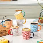 Assorted Colors Ceramic Coffee Mugs Set of 6